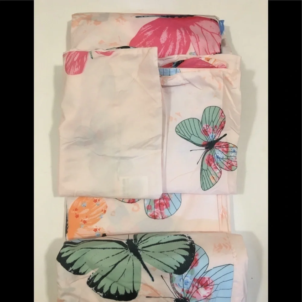 New LAMEJOR Butterflies Duvet Shams Queen Set of 3
